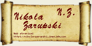 Nikola Zarupski vizit kartica